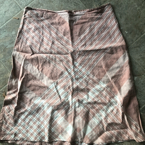 Mango Plaid Skirt in Pink and White